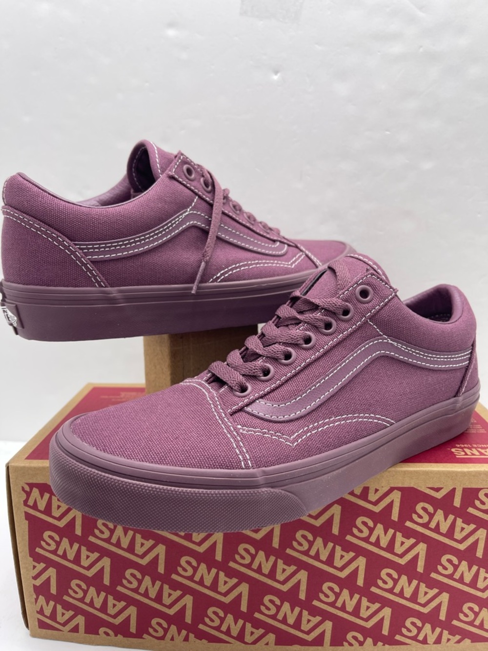 Vans WMNS Old Skool Plum Wine Pastel Mono Sneakers NWT - Picture 9 of 16